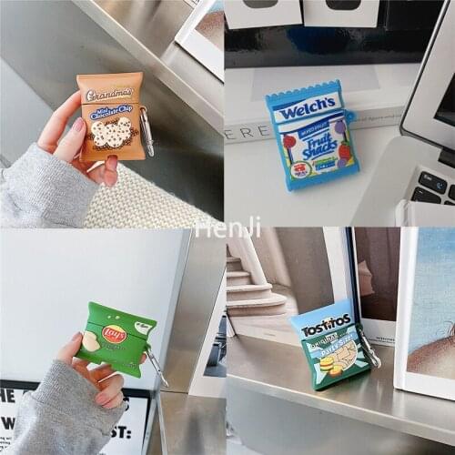 For Apple Airpods Pro Case Cute Soft Silicone Biscuits Potato Chips Candy Case for Airpods 1 2 TWS Earphone Protect Cover