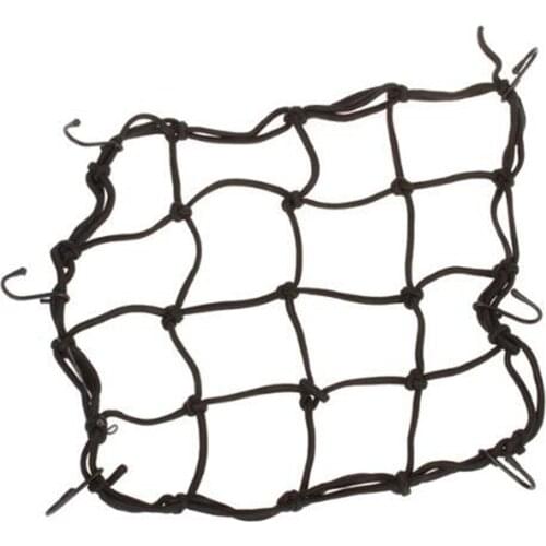 Black Bungee Motorcycle Cargo Net 6 Hooks Luggage Package Cargo Net Load Cover Cord Web