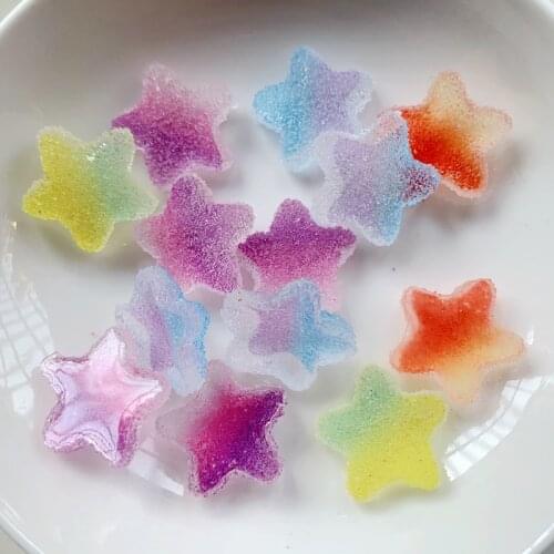 20Pcs Artificial Soft Candy Star Figurines DIY Craft Supplies Phone Shell Patch Arts Decor Materials Jewelry Hair Accessories