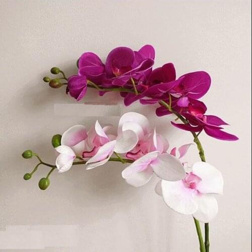 Artificial Silk Flowers Small Butterfly Orchid 78cm Artificial Trumpet Phalaenopsis for Wedding party decorations flowers HM016