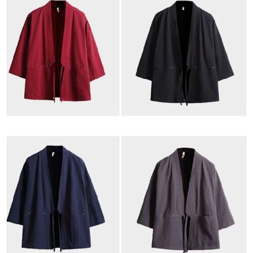 Kimono Samurai Costume Streetwear Plus Size Haori Asian Clothes Yukata Men Women Cardigan Jacket Traditioanl Japanese Clothing
