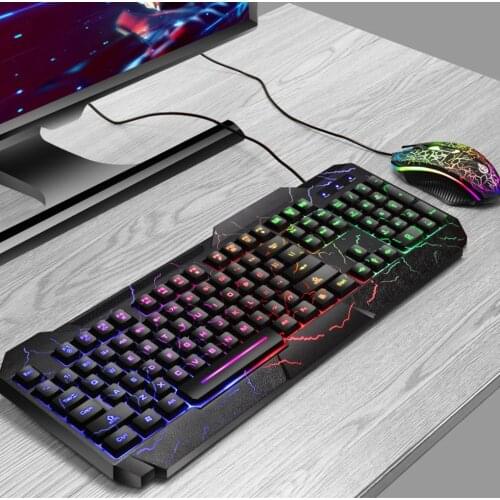 Gaming Keyboard Mouse Combo USB Wired Keybord Gamer Kit Waterproof MultiMedia LED Backlit RGB Keyboard And Mouse Set For PC