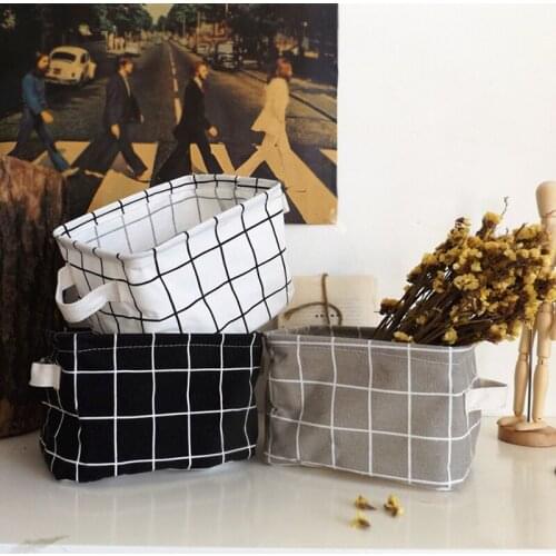 Cotton Hemp Desktop Storage Box Waterproof Toy Sundries Storage Basket Cosmetic Underware Storage Organizer Office Stationery