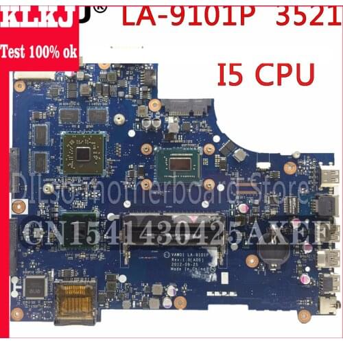 KLKJ VW55C 0VW55C VAW01 LA-9101P Motherboard FOR DELL INSPIRON 3521 5521 Laptop Motherboard I5 CPU PM Test Motherboard