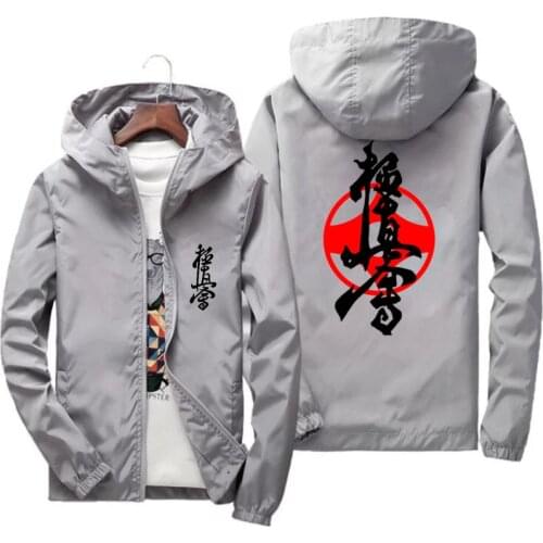 Fashion Mens Kyokushin Karate Hooded Thin Windproof Windbreaker Casual Street Wear Sports Male Jacket Coats Plus Size Parkas 7XL