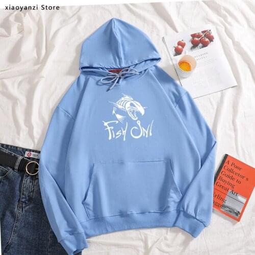Fish On Fashion Printing hoodies Funny Angry Fishbone Fish spring autumn sweatshirts New Mens Cotton women Top Quality pullover