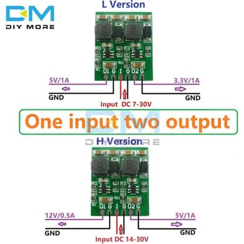 10W 2 Channels Multiple Switching Power Supply Module 3.3V 5V 12V Dual Output DC DC Step-Down Buck Converter Board