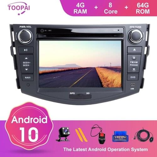TOOPAI Android 10.0 For Toyota RAV4 2013-2015 Auto Car Radio Stereo GPS Navigation Multimedia Player SWC DVD CD IPS