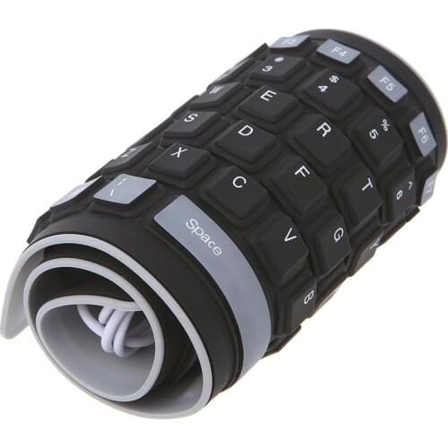 Soft and durable, comfortable touch Foldable Keyboard Waterproof USB Wired Keyboard 103 Keys Silicone Soft Keyboard