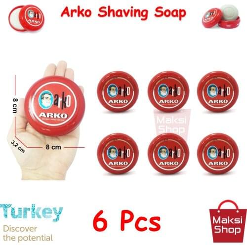 Arko Shaving Soap 90 g * 6 Pcs Bowl Razor Shaving Soap Abundant Foam Cleaning Easy Cleaning Easy Rinsing Face does Not irritate