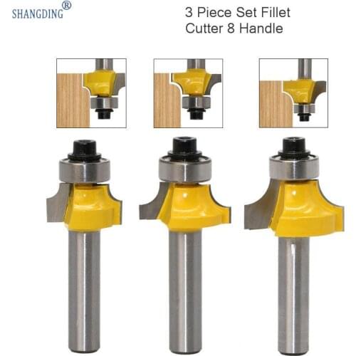 3 Paper Set Round Over Bit Carpentry Milling Cutter Round Over Bit Chamfer Knife Milling Cutter
