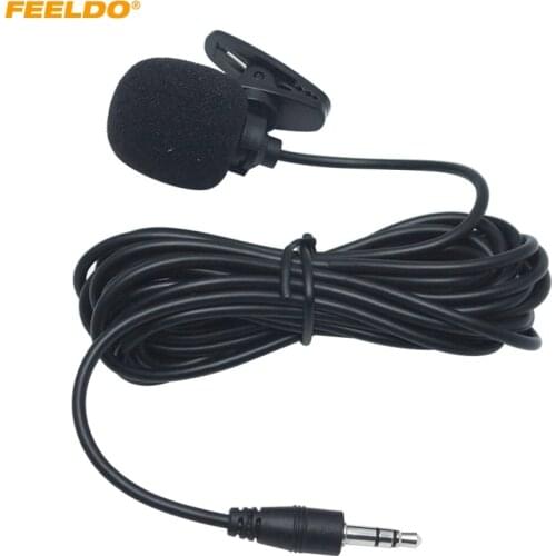 FEELDO 3.5mm TRS Microphone Kit Clip-On For Car GPS Interior Handsfree Calls With Jack and 3M Cable #4253