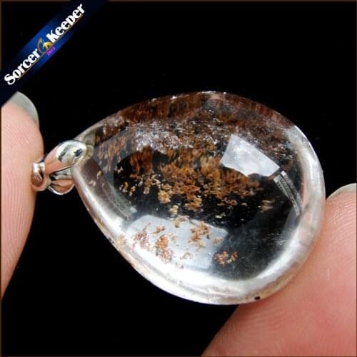 Real Natural Reiki Minerals Healing Green Phantom Quartz Crystal Necklace Pendant Birthday Party Gift for Jewelry Making IS911