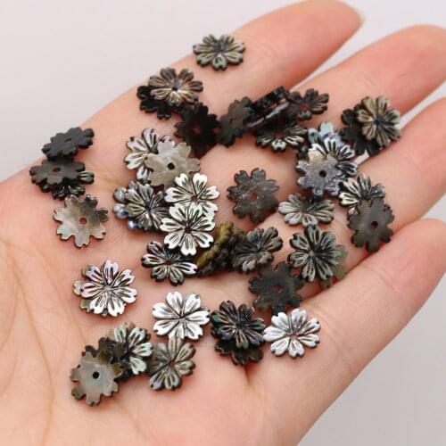 2021New Natural Freshwater Black shell Petal-shaped Shell Pendant Beads MakingDIY Necklace Bracelet Shells Charm Gift 4PCS