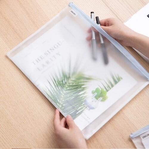 1pc Waterproof Plastic OPP Bag Folder for Documents A4 A5 Size Binder Desk Organizer PVC Pouch Document Filing Bags Stationery