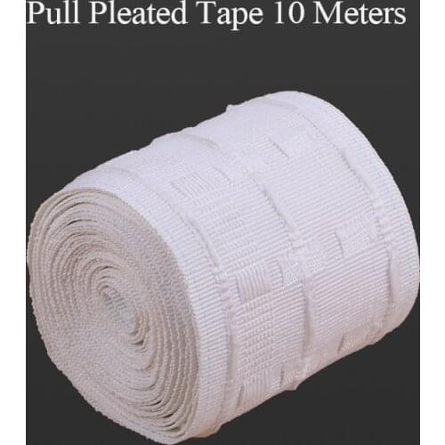 Pull Pleated Tape 10 Meters of Curtain Heading Grommet Top Tape Header Pencil Pleat Hook Tape Curtain Accessories (3 Inch) D2