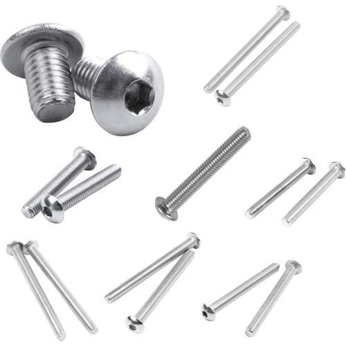 SHGO HOT-Stainless Steel Button Head Screw, Hex Socket Bolts Type:M5 / 5mm Bolt size:M5 x 10mm Your pack quantity:30