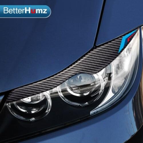 Carbon Fiber decoration Headlights Eyebrows Eyelids Trim cover For BMW E90 2005-2012 3 series accessories Car light stickers