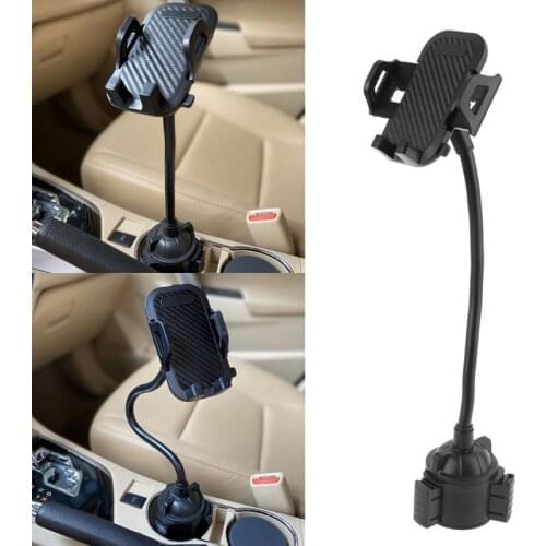 Universal Car Cup Mount Mobile Phone Holder Stand Adjustable Gooseneck Cradle for iPhone 5/6/7/8 Pus XR XS 3.5-7" Cellphone Smar