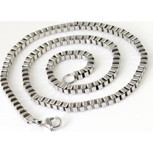 GNAYY JEWELRY in bulk 5pcs Box chain stainless steel Trendy women Mens necklace 16''-28'' on sale