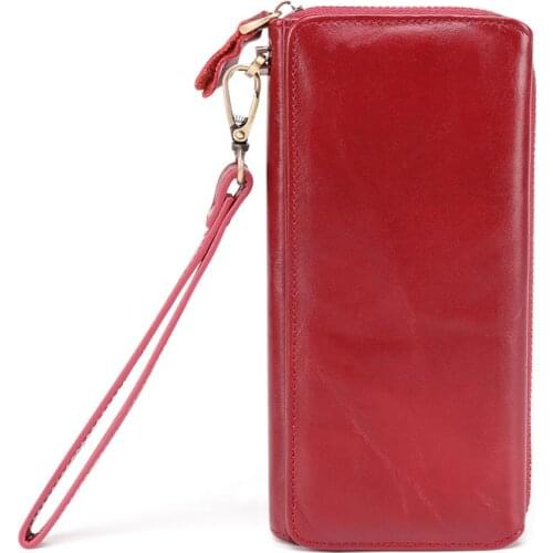 Women Wallet Quality Genuine Leather Wallet Multifunction Phone Clutch Female Purse Long Large Capacity Purse Girlfriend Gift