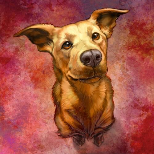 Dogs painting lovely My Buddy modern art for a house handmade canvas painting High quality