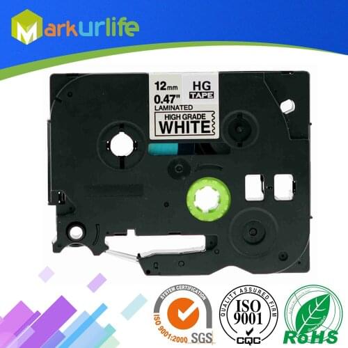 1 PCS/Lot Laminated tape HGe-231 HGe231 High Grade Labeling Tape for Brother P-Touch Label Maker Black on White (12mm*8m)