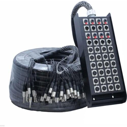 100ft foot feet 32x8 40 channel pro audio stage snake 1/4TRS xlr male returns xlr 24ch PA
