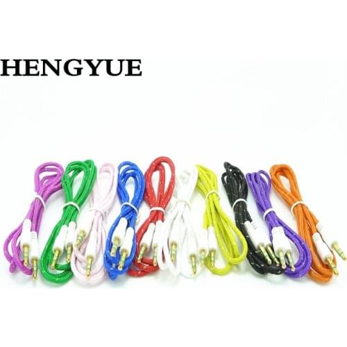 200pcs Colorful 1M 3FT Woven Fabric Braided Auxiliary Aux Audio Cable 3.5mm Jack Cord for ipod for iPhone 6 plus 5 5s for i8 7 4