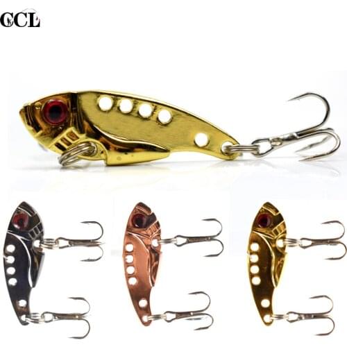 3.5cm 3.6g Sinking Mini Metal VIB Spoon Lures Vibration Spinner Bait Tackle NO.10 Treble Hooks 3 Colors Available In All Water