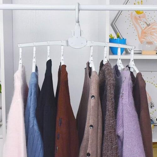 8 in 1 Foldable Clothes Rack Hangers Bedroom Wardrobe Space Saving Magic Clothing Hangers Outdoor Travel Camping Clothing Hanger