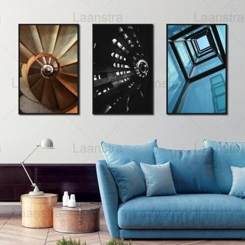 Abstract Modern Art Swirling Staircase Canvas Painting HD Posters and Prints Decoration for Living Room Bedroom Wall Home Decor