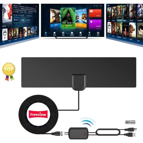 960 Miles TV Aerial Indoor Amplified Digital HDTV Antenna VHF UHF Freeview TV for Local Channels Broadcast Home Television