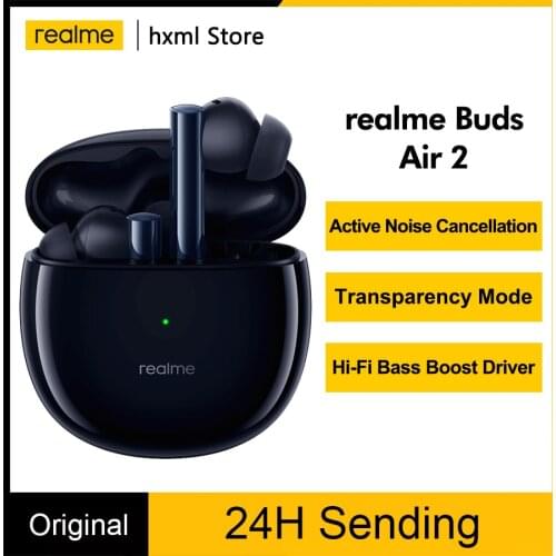 Global origin realme Buds Air 2 Wireless TWS Earphone ANC 25hrs Playback 88ms Super Low Latency 10mm Hi-Fi Bass Wireless headset