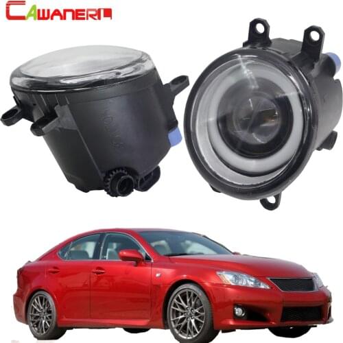 Cawanerl For Lexus IS250 IS350 With F-Sport Package 2008-2013 Car LED Fog Light Angel Eye DRL Daytime Running Lamp White H11 12V