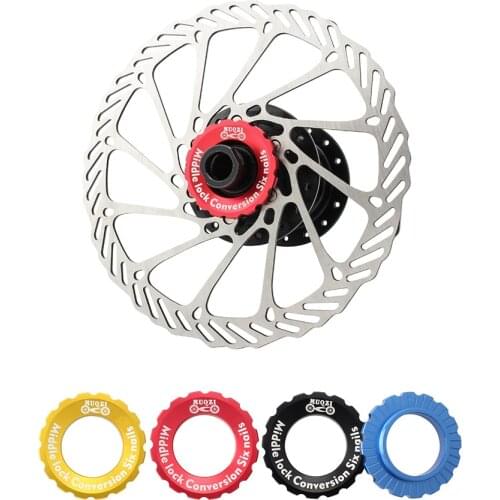 MUQZI MTB Mountain bike center lock to 6-Hole Adapter Cover Bicycle Brake Rotor Lock Conversion 6 Bolt Disc Brake Rotor Cover