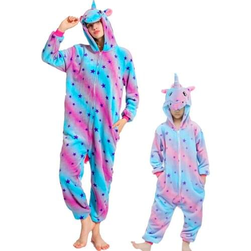 Children Flannel Pajamas Kids Winter Sleepwear Boys Onesies Girls Pajamas Sets Unicorn Tiger Panda Stitch Animal Pyjamas Pijama