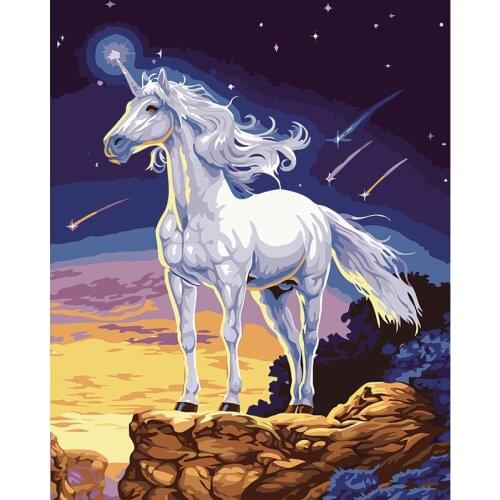 DIY Digital Canvas Oil Painting By Numbers Coloring By Numbers Modern Large Acrylic Paint By Number Kits Pegasus Horse