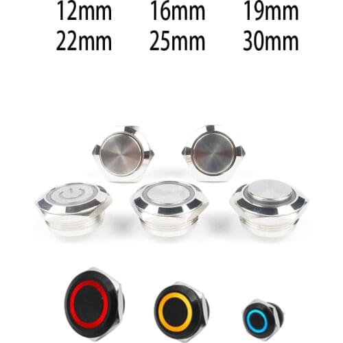 Electric Waterproof Power 12v Led Momentary Doorbell Mini Push Button Switch Micro Pressure Switches 220v 24v Smart Home Trumpet