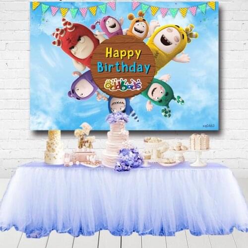 Photography Backgrounds Cartoon Oddbods Theme Kids Birthday Party Photography Backdrops For Photo Studio 7x5ft Vinyl