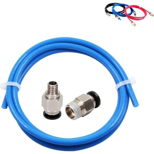 MEGA PC4-M6 PC4-01 Pneumatic Connector 1M PTFE Teflonto Tube 2*4MM 3D Printer Parts For Creality Ender 3 1.75mm Bowden Extruder