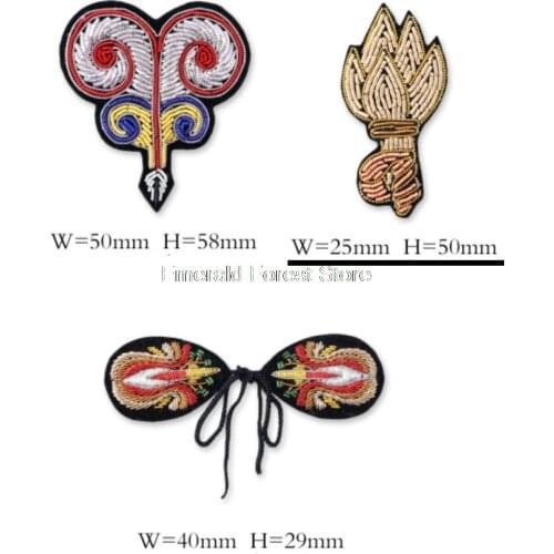 French design, Indian silk, jewelry hand embroidery,feather pen,sword slant,torch,accessories,badge