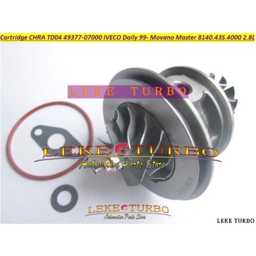 Free Ship Turbo Cartridge CHRA TD04L 49377-07000 53039880075 53039880034 454126 For IVECO Daily Movano Master 8140.43S.4000 2.8L
