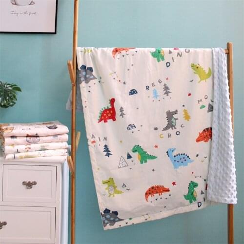 Big size cotton 3D minky dot cartoon cotton soft thermal toddler child winter baby blanket kids back seat cover baby quilt