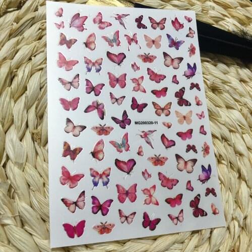 Colorful Butterfly 3D Adhesive Nail Decal Decoration DIY Adhesive Decal Nail Decoration Stickers