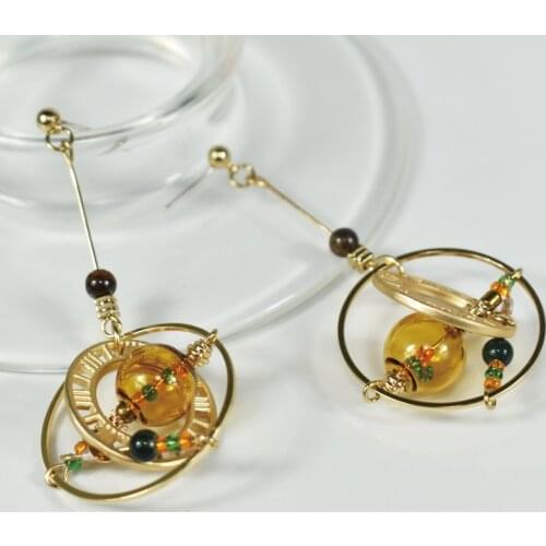 Hot Original Stunning Planet Dangle Earrings For Women Complicated Handmade Glass Ball Dop Earrings Jewelry Earrings