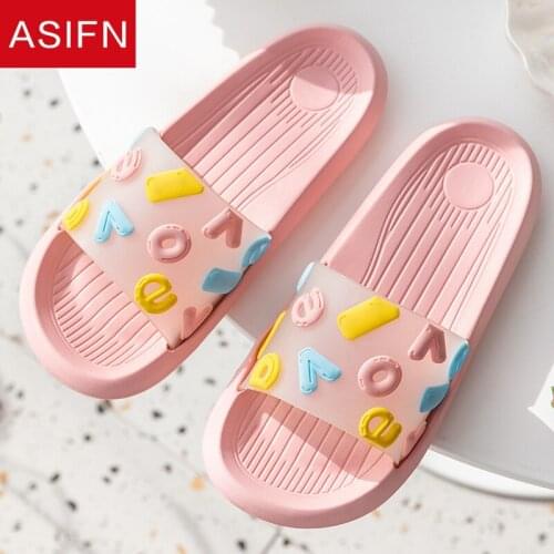 ASIFN Summer Sandals Womens Cute Slippers Home Ladies Bathroom Home Bathing EVA Soft Bottom Slippers Male Couple Wholesale