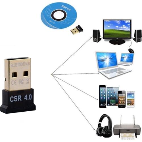 Mini USB Bluetooth Dongle Adapter V4.0 Dual Mode Wireless Dongle CSR 4.0 For PC Laptop Win XP Vista7/ 8/10 Laptop PC Computer
