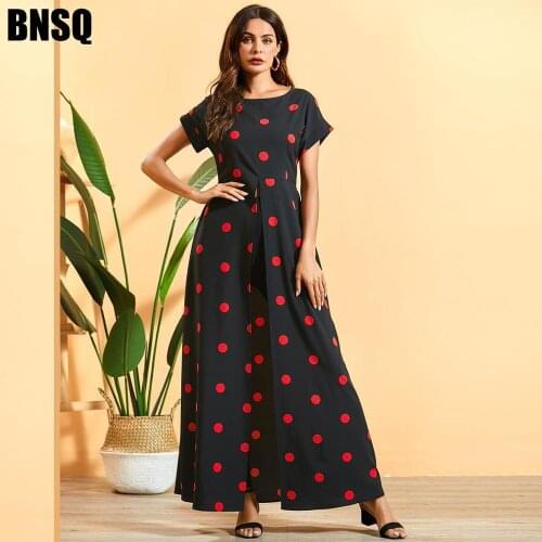 Muslim Abaya Polka Dot Maxi Dress Print Bohemian Hijab Cardigan Kimono Robe Gowns Eid Ramadan Islamic Vestidos Verano Mujer