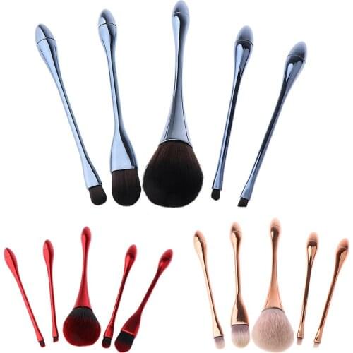 Pro Makeup Brush Set 5Pcs Foundation Powder Cosmetic Blending Brushes Kabuki